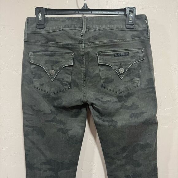 Hudson Jeans Collin Mid Rise Skinny Ankle Camo Women's Size 27 Green Denim - Picture 3 of 8